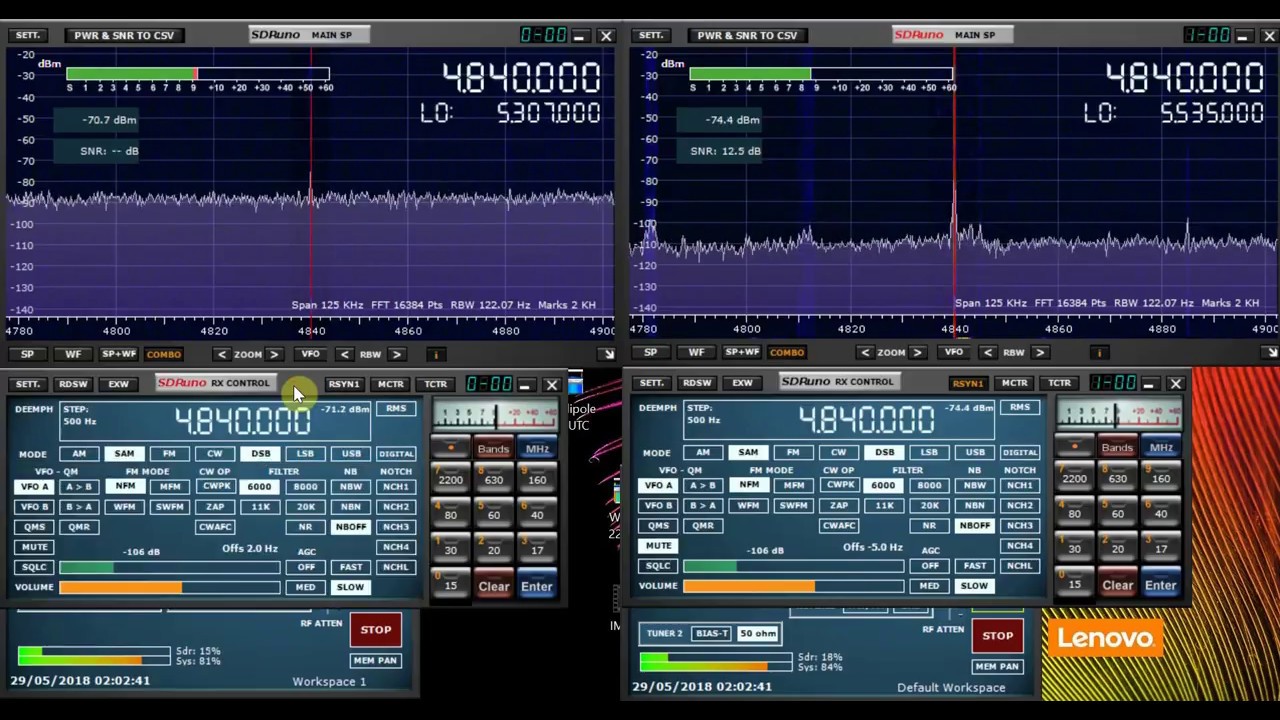 SDRPlay RSPduo: random wire vs Wellbrook ALA1530 on 90 and 60 metre BC bands