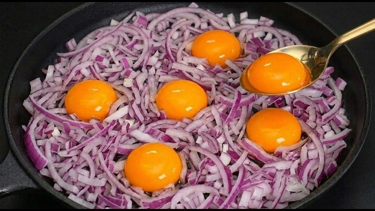 No one has ever made this before!  Mix eggs with onions!