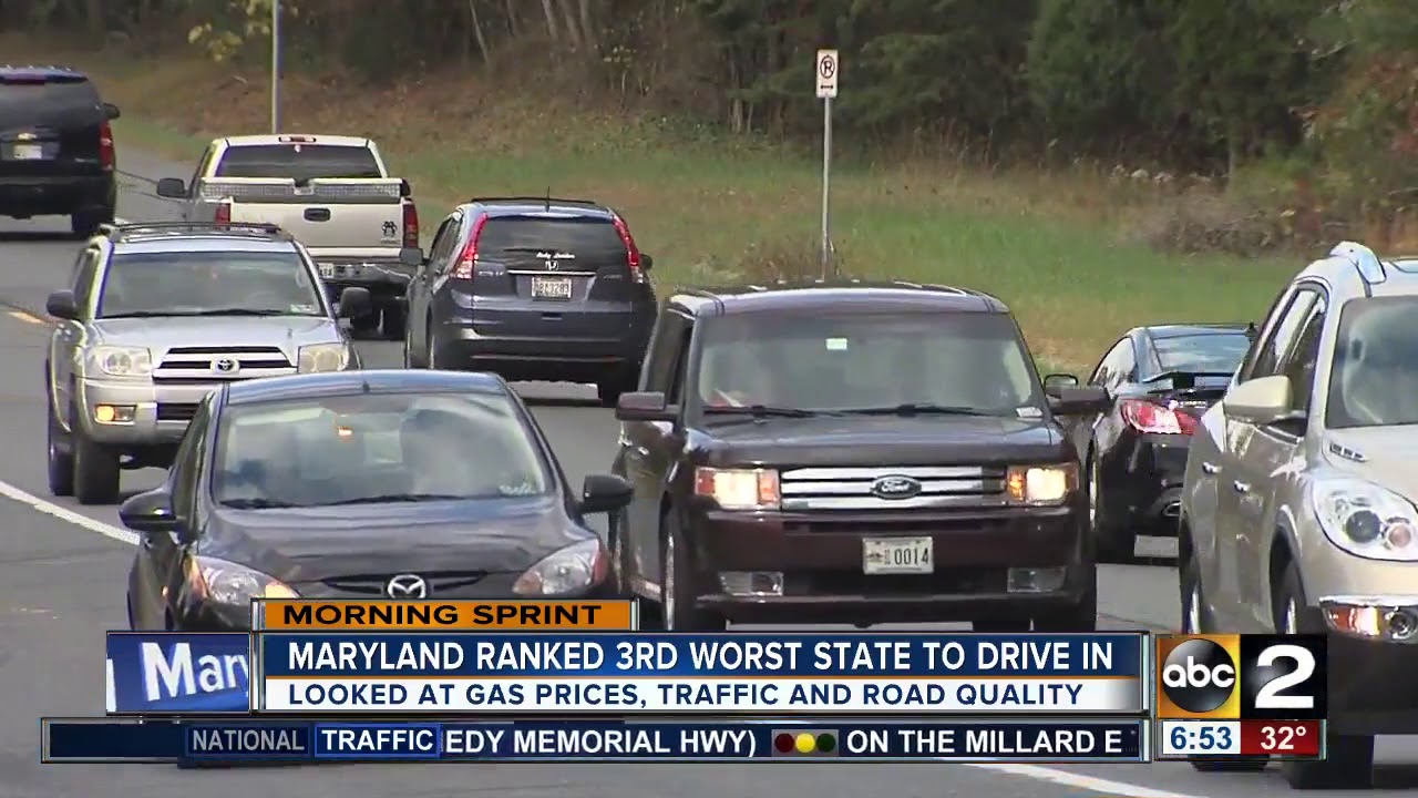 Maryland ranked 3rd worst state to drive in
