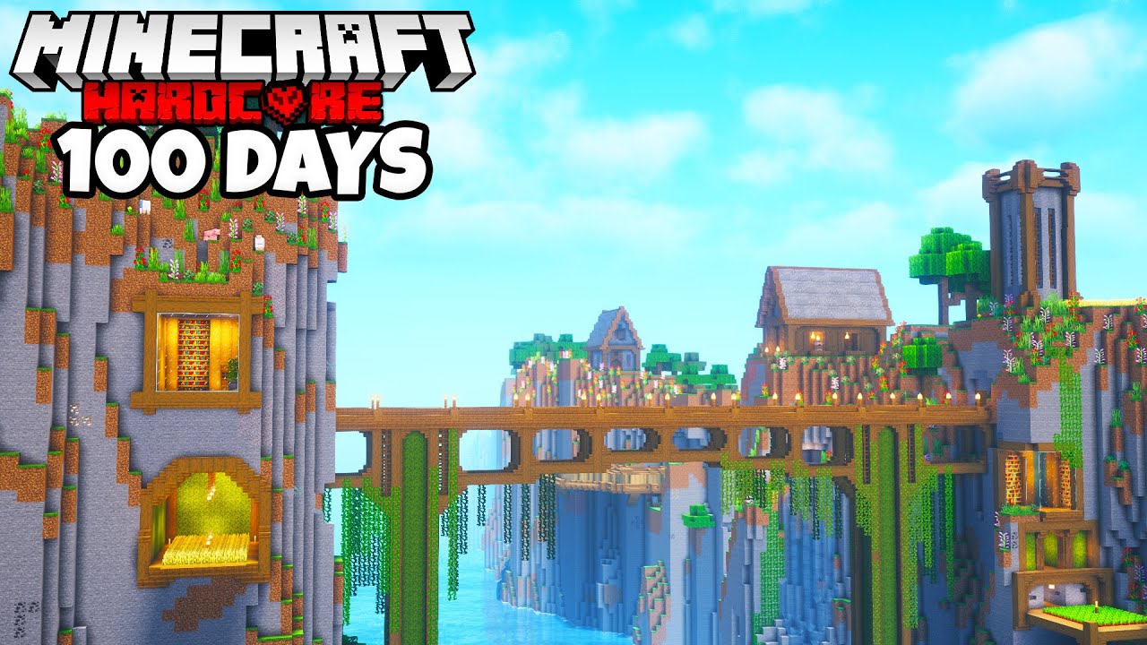 I Survived 100 Days in a RAVINE in Minecraft Hardcore