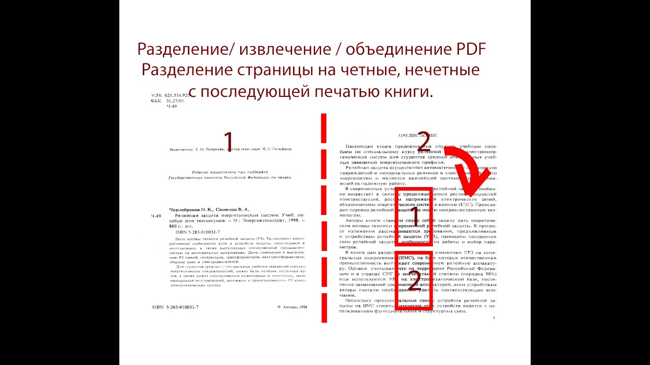 Разделение страницы, извлечение, объединение PDF файлов