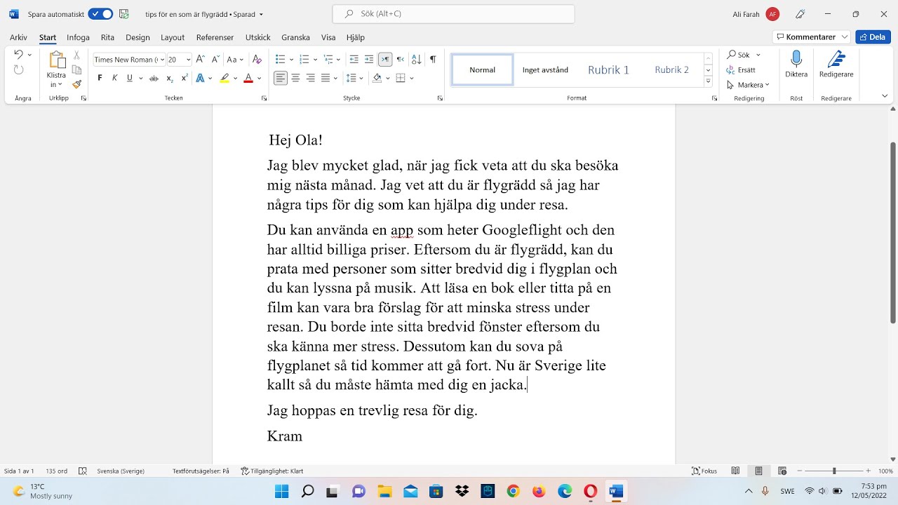 Några tips till en kompis som är flygrädd - نصائح لصديق يخاف من ركوب الطائرة