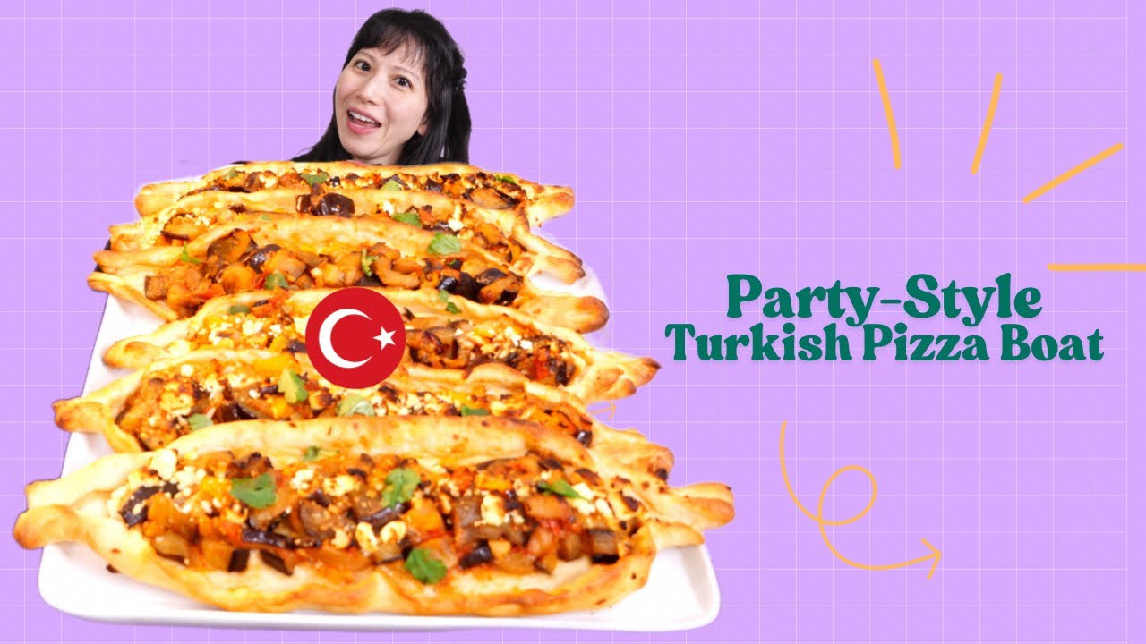I Made Eggplant Pizza Boats Turkish Pide - It Turned Out Amazing 🇹🇷🍆 