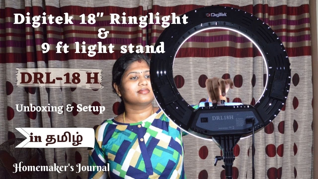 digitek 18 inch ringlight - unboxing and set up in tamil | Digitek DRL-18H| LED Ringlight with stand