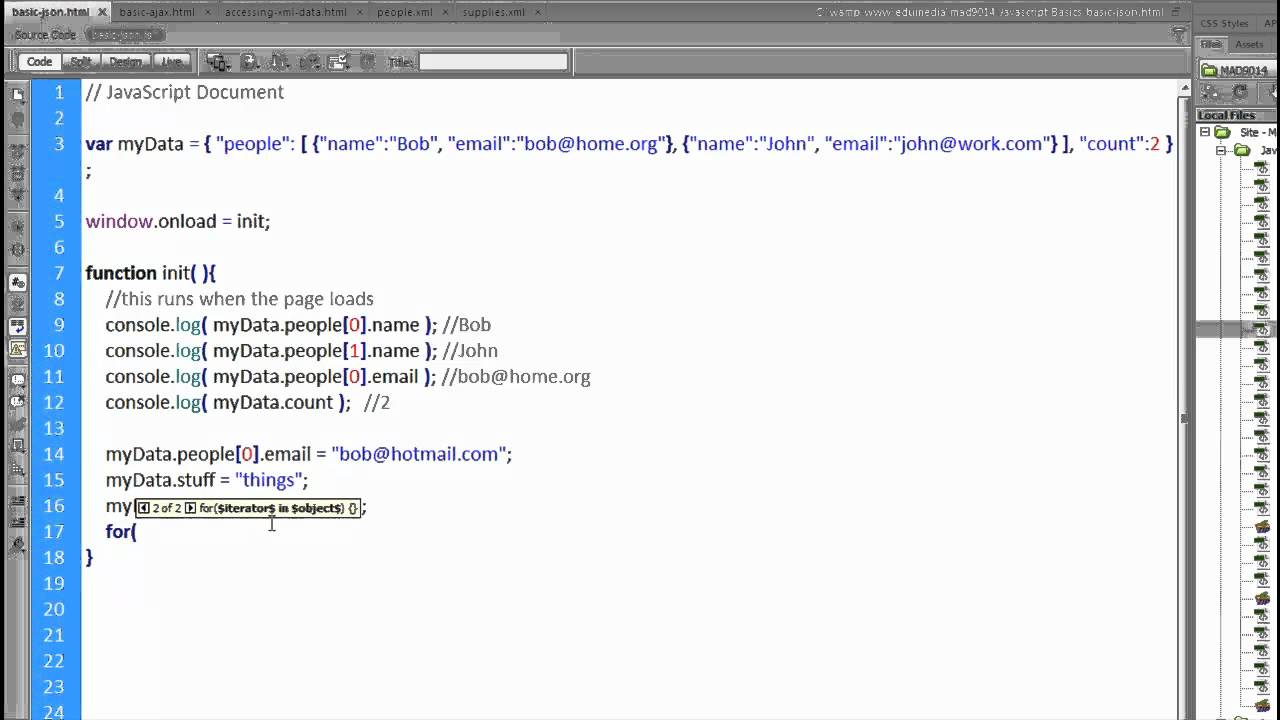 MAD9014 - Manipulating JSON with Javascript