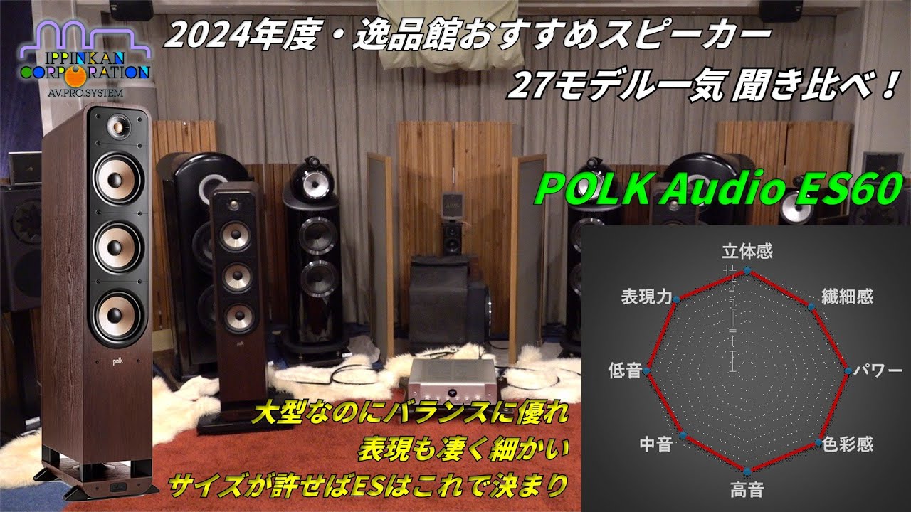 POLK Audio ES60を聞いてみた。「2024年度 27スピーカー聞き比べ」
