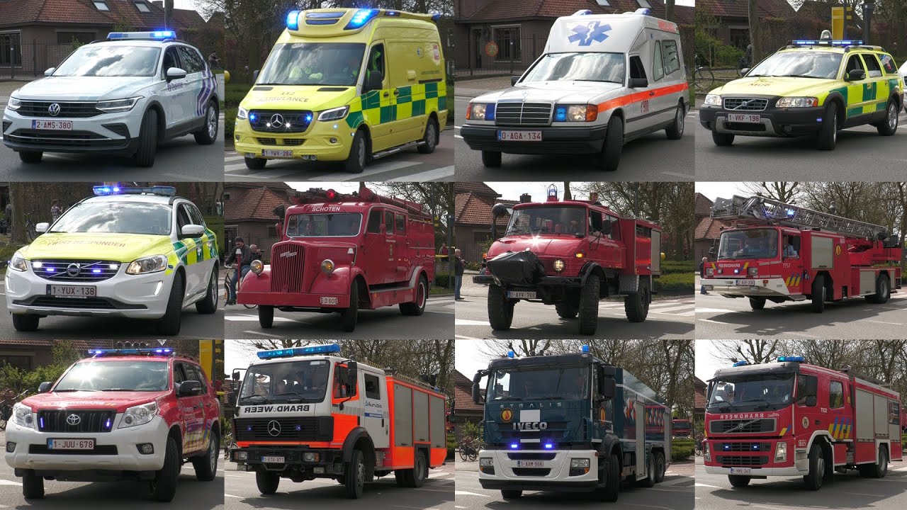 Grote optocht brandweer- en ambulancevoertuigen wegens jubilea brandweer & ambulancedienst Beerse!