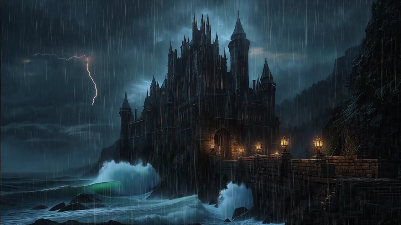🏰 Unwind and Relax with Rain In Dark Fantasy Castle 🏰 Escape into Tranquility with Rain