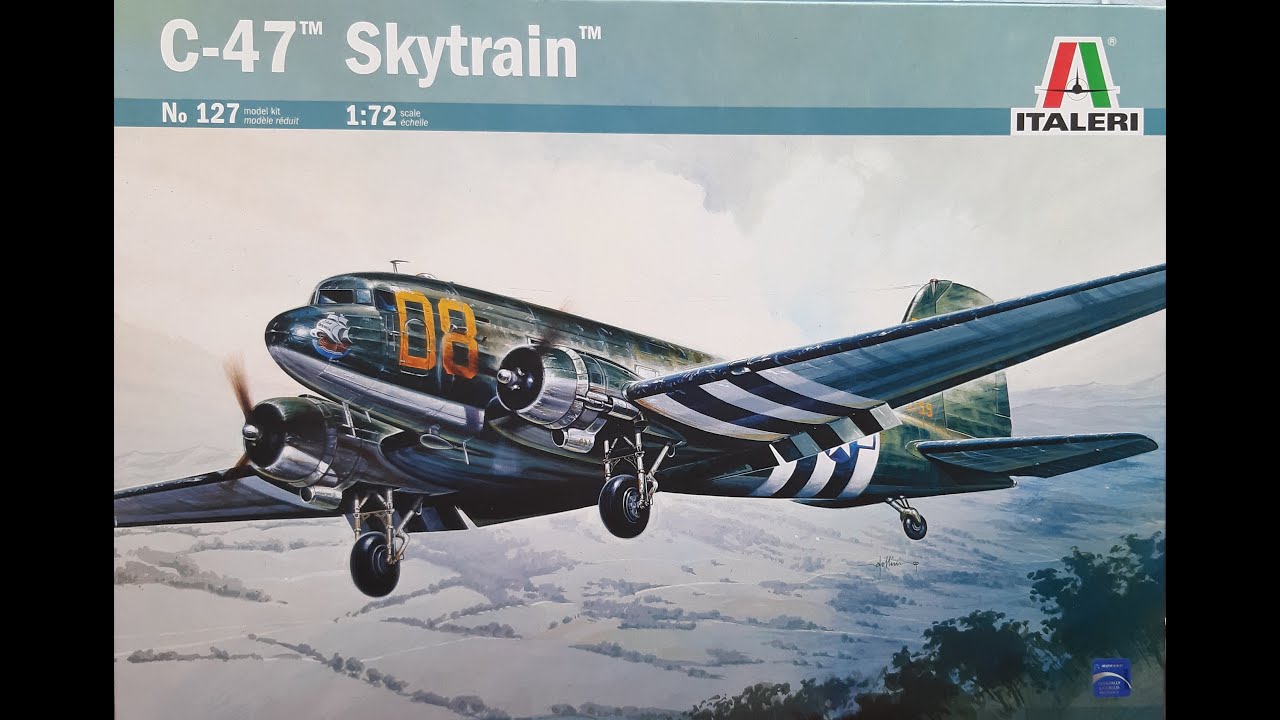 C 47 Skytrain  aircraft model kit 172 by Italeri. Легендарный DC-3