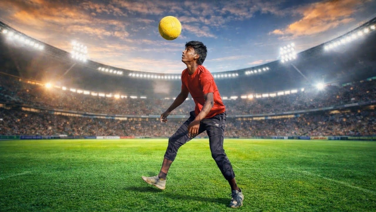 बाढीमा फुटबल खेल्दै। Football dribbling ❌ jaggling ✅ 