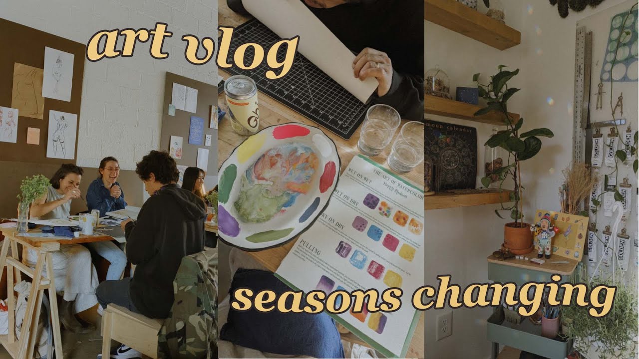 artist vlog ✽ painting a lot + 1st time at an art cafe