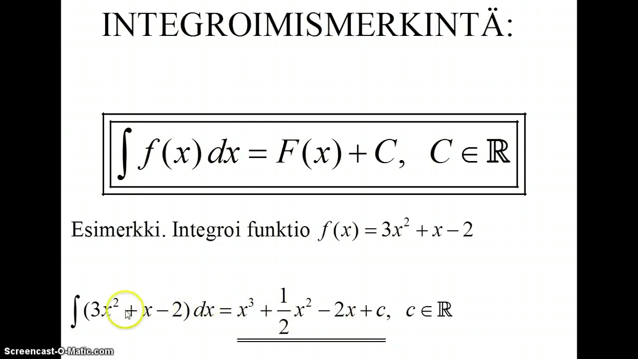 Integraalifunktion määritelmä