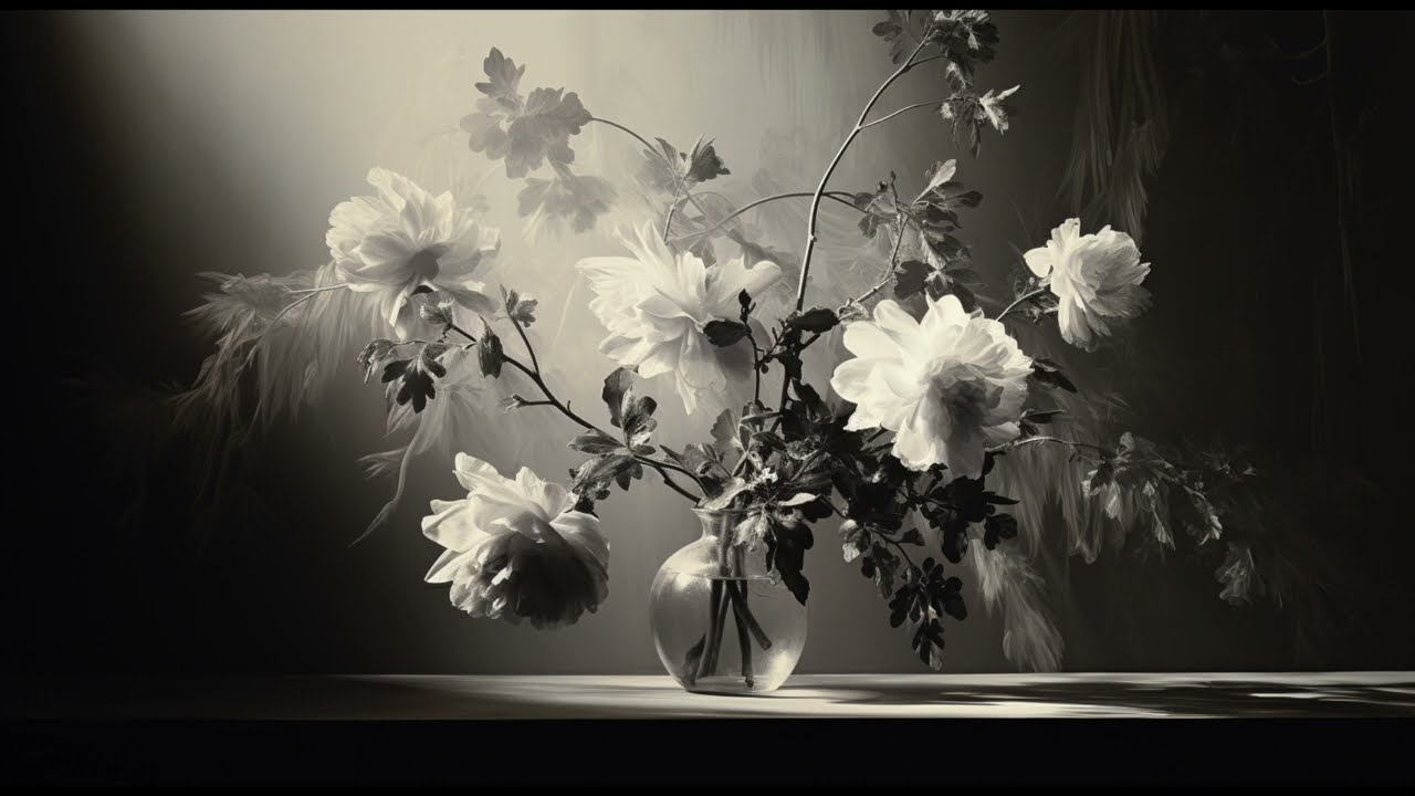 Vintage oil paintings for Frame TV | Samsung TV | Smart TV art | screensaver | black & white flowers