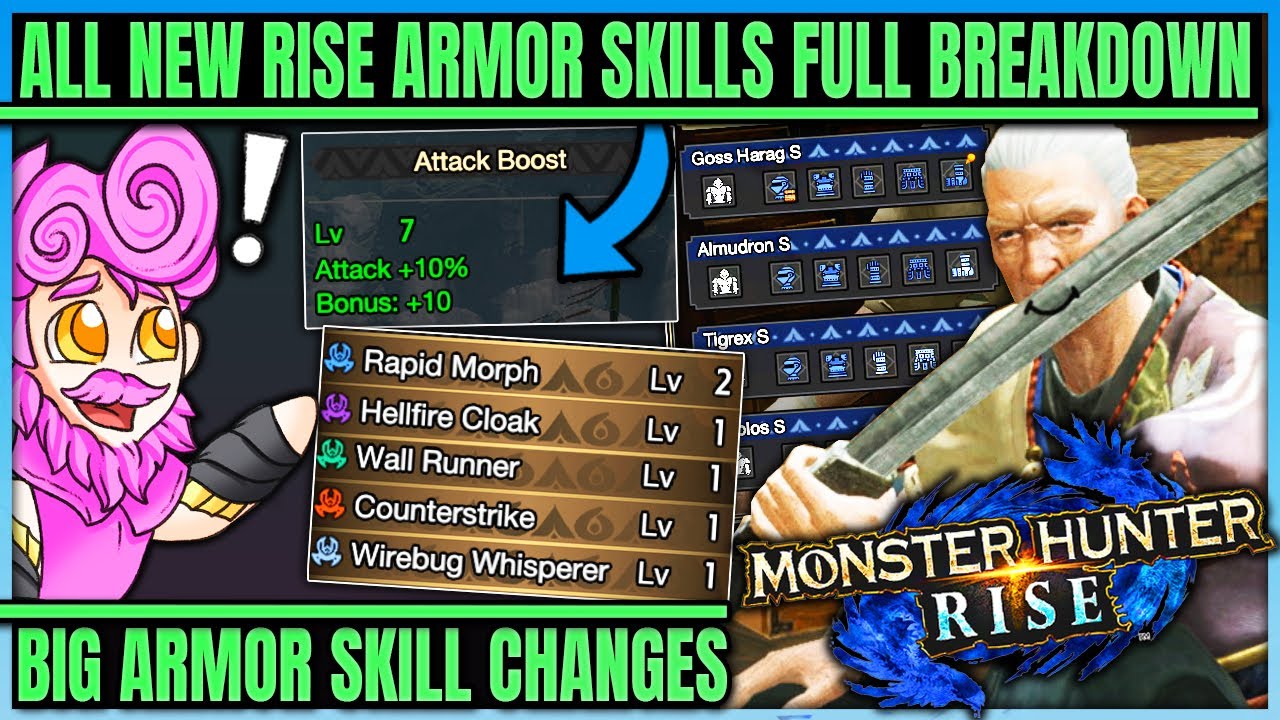ALL New Armor Skills Showcase + Huge Changes to Old Skills + Attack/Affinity - Monster Hunter Rise!