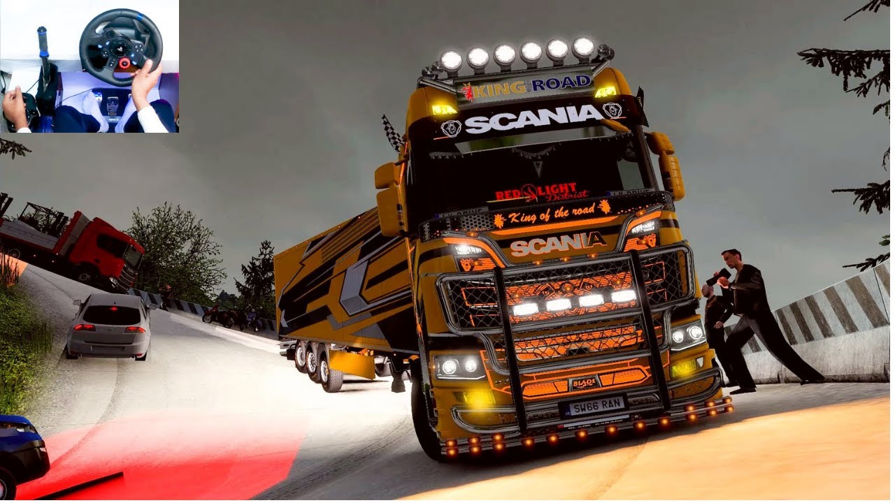 SCANIA R 8*4 KING OF THE ROAD SITINJAU LAUIK MAP EARLY IN THE MORNING MOUNTAIN ROAD DRIVE
