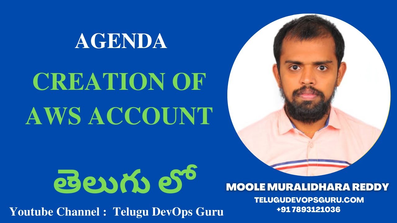 Creation of AWS Account in Telugu - Moole Muralidhara Reddy - Telugu DevOps Guru