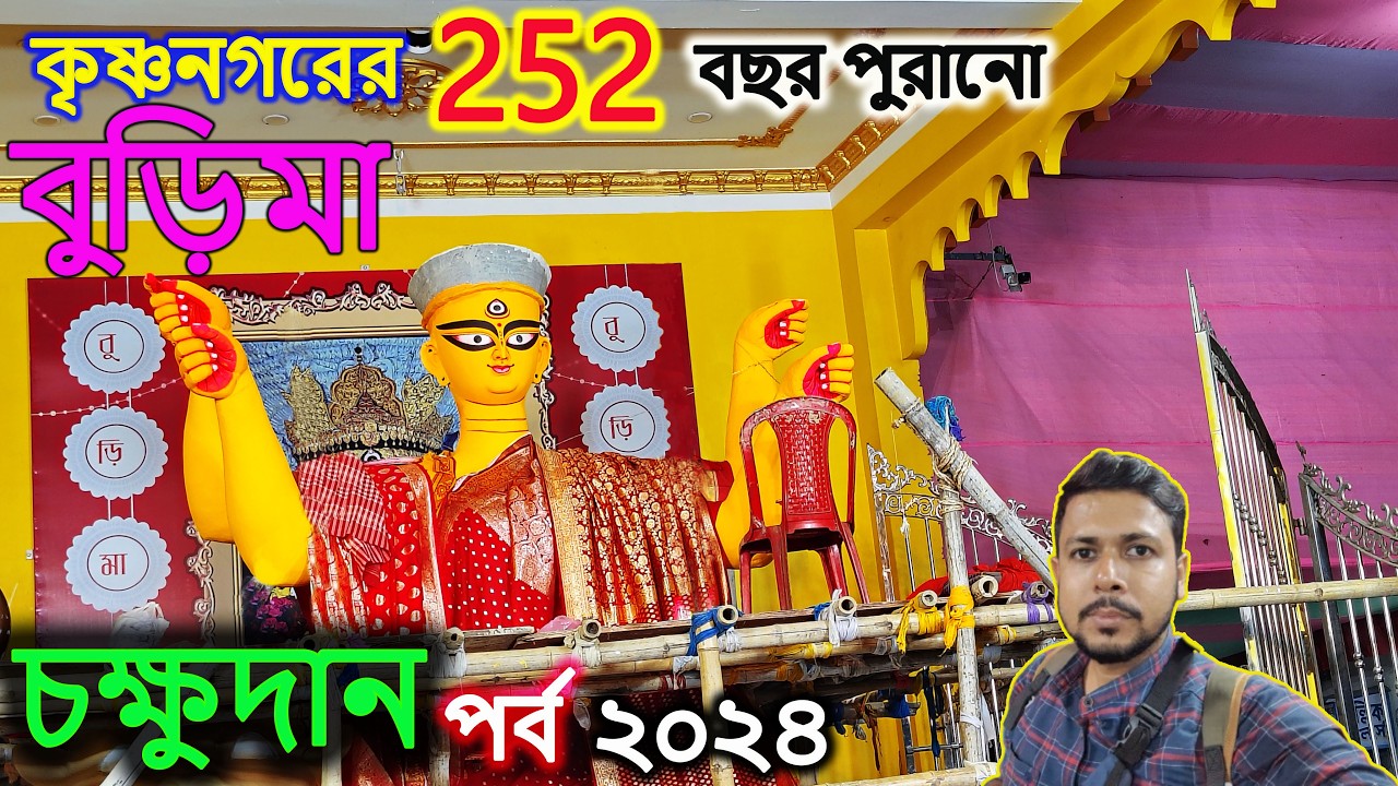 কৃষ্ণনগরের 252 বছর পুরানো বুড়িমার চক্ষুদান 2024🙏 Krishnanagar Burima Jagadhatri Puja 2024🤩 Buru maa🙏