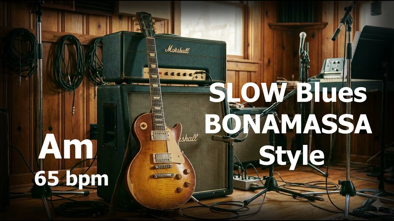 Joe Bonamassa Style SLOW BLUES Backing Track (Am) - Deep Emotional 6/8