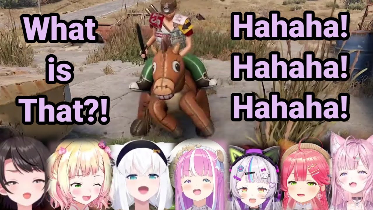 Hololive members reaction to the Inflatable Horse