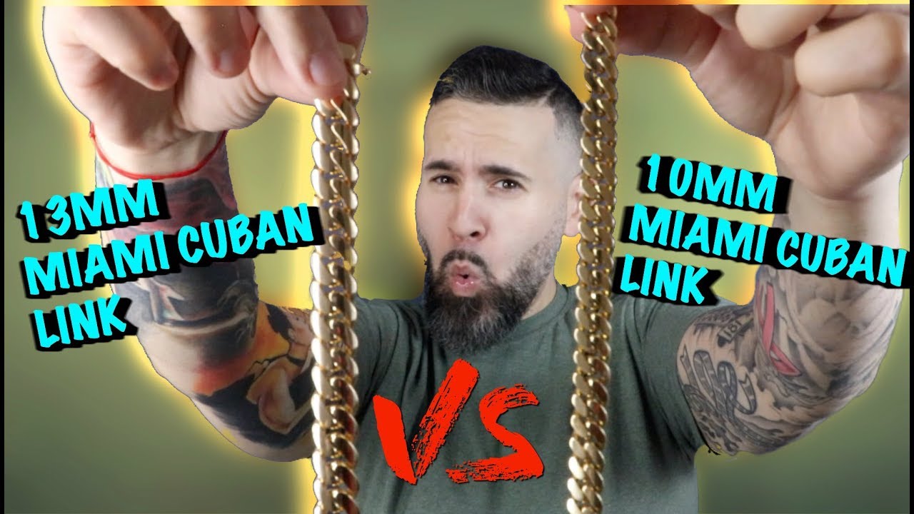 10mm Vs 13mm Miami Cuban Link Chain | Side By Side Comparison