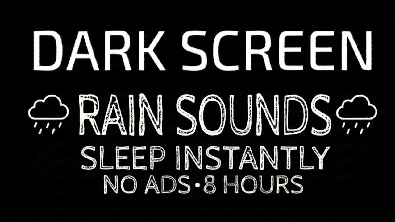 Sleep Instantly Tonight | Deep Sleep Rain Sounds (No Ads) | Black Screen (8 Hours)