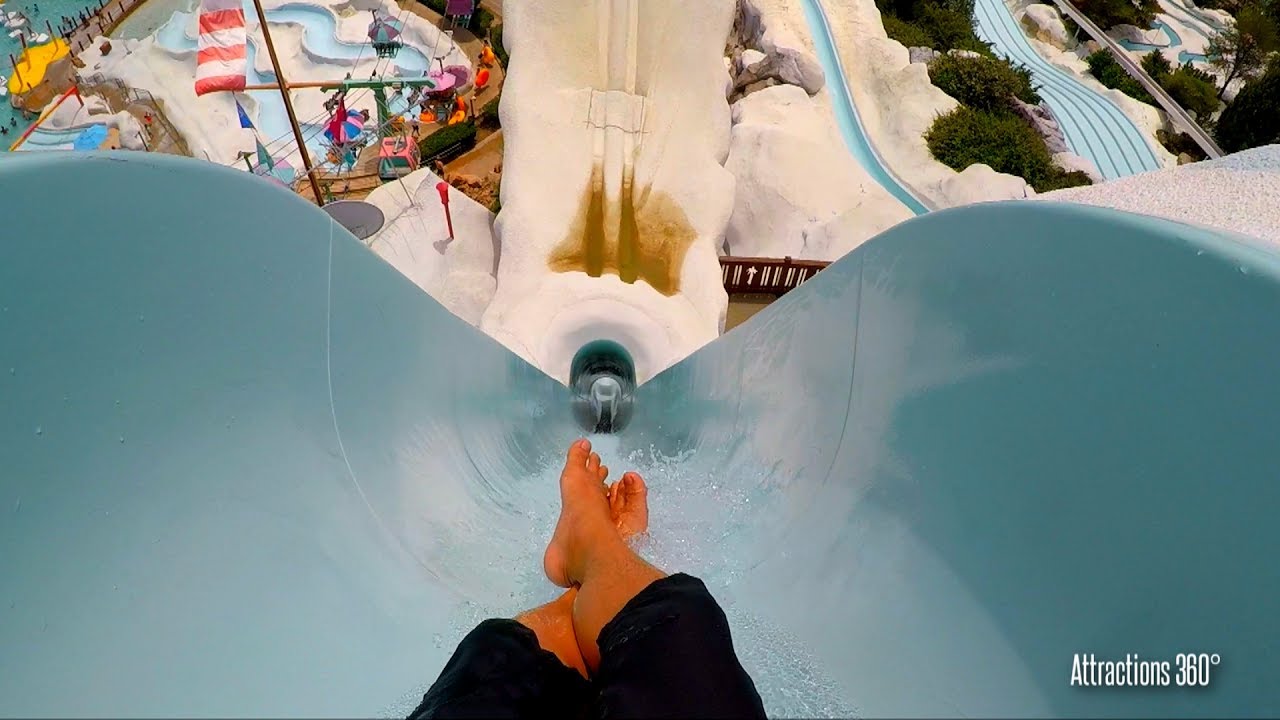 [HD] Summit Plummet 120 Feet Tall Free Fall Body Water Slide - Disney's Water Park
