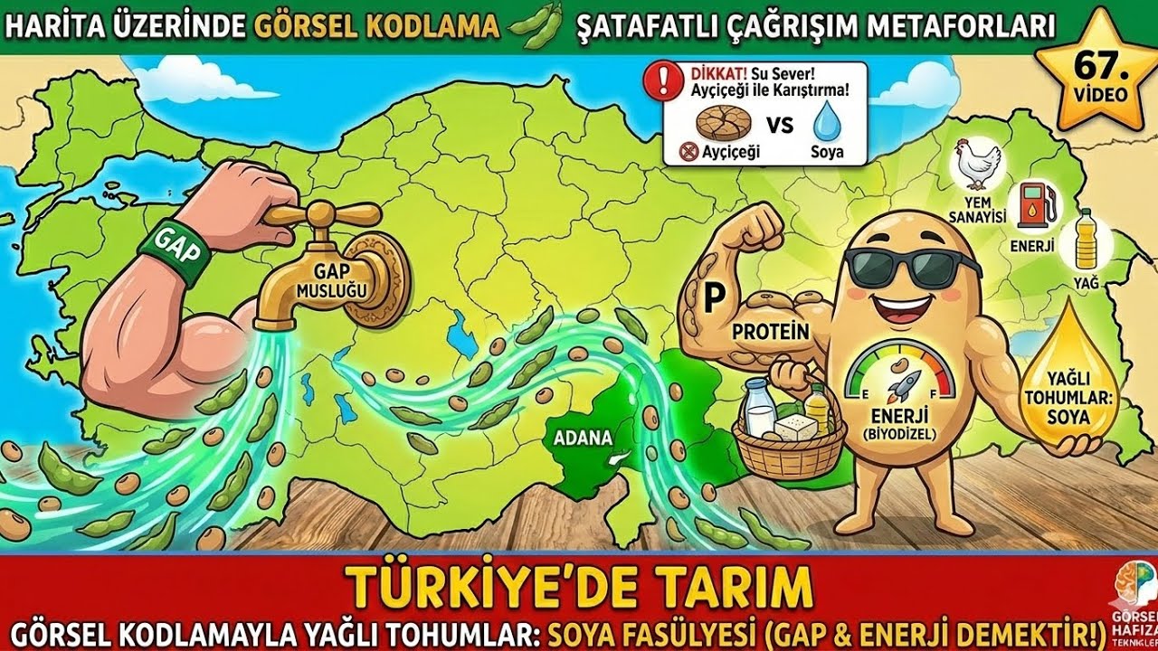 67- Hem Tavuk Yemi Hem Uçak Yakıtı! 🐥✈️ | Soya Fasulyesinin Gizli Dünyası #kpss #yks #coğrafya 