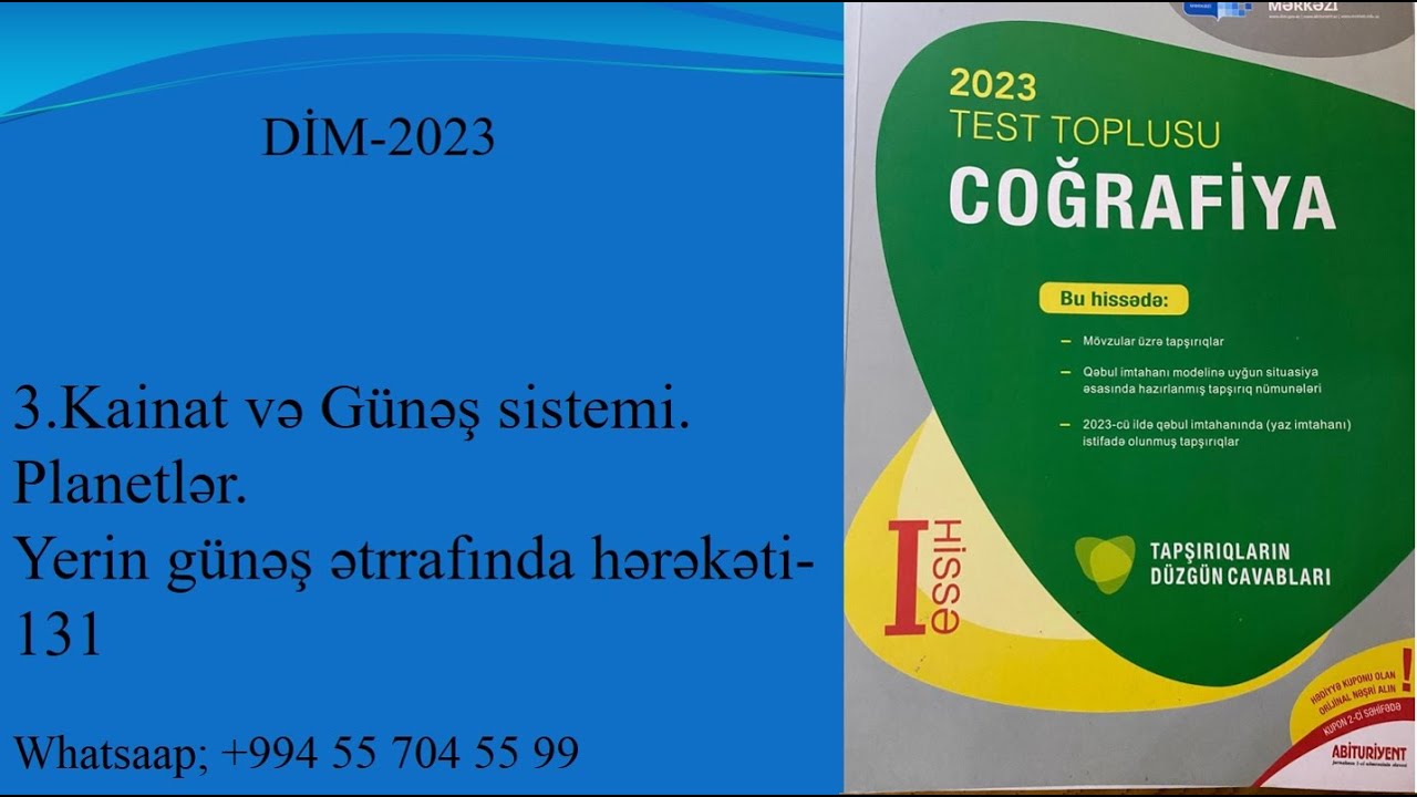 DİM 2023 3 Kainat və günəş sistemi Planetlər Yerin günəş ətrafında hərəkəti 131  1 60