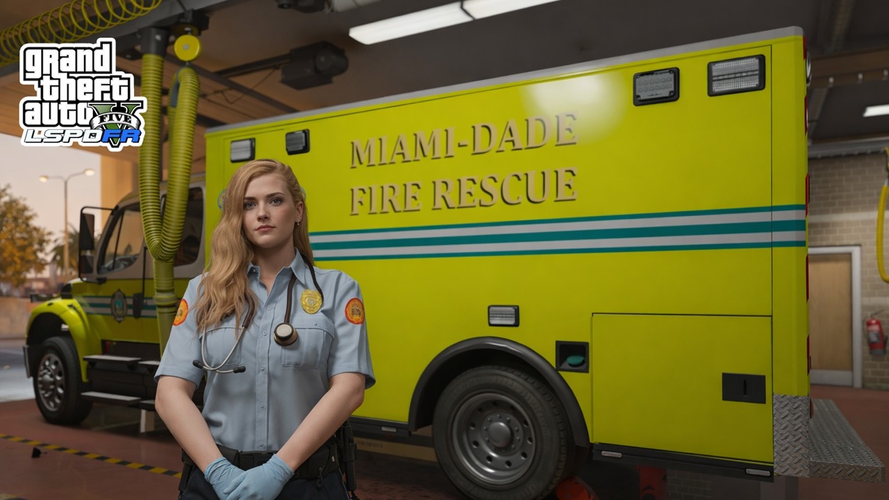 Gta 5 LSPDFR Let's Play As Miami Dade Female EMT First Responder - EMS Mods