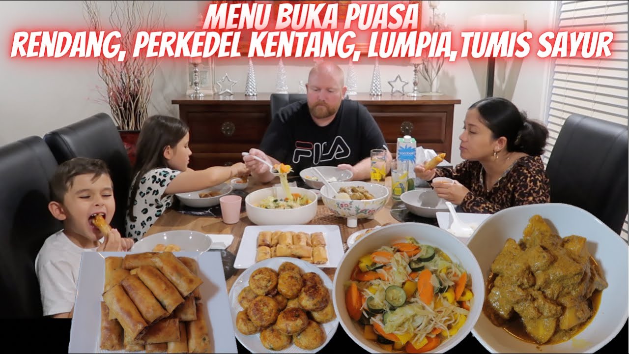 MASAK MENU BUKA PUASA - RENDANG, PERKEDEL KENTANG, LUMPIA & TUMIS SAYUR