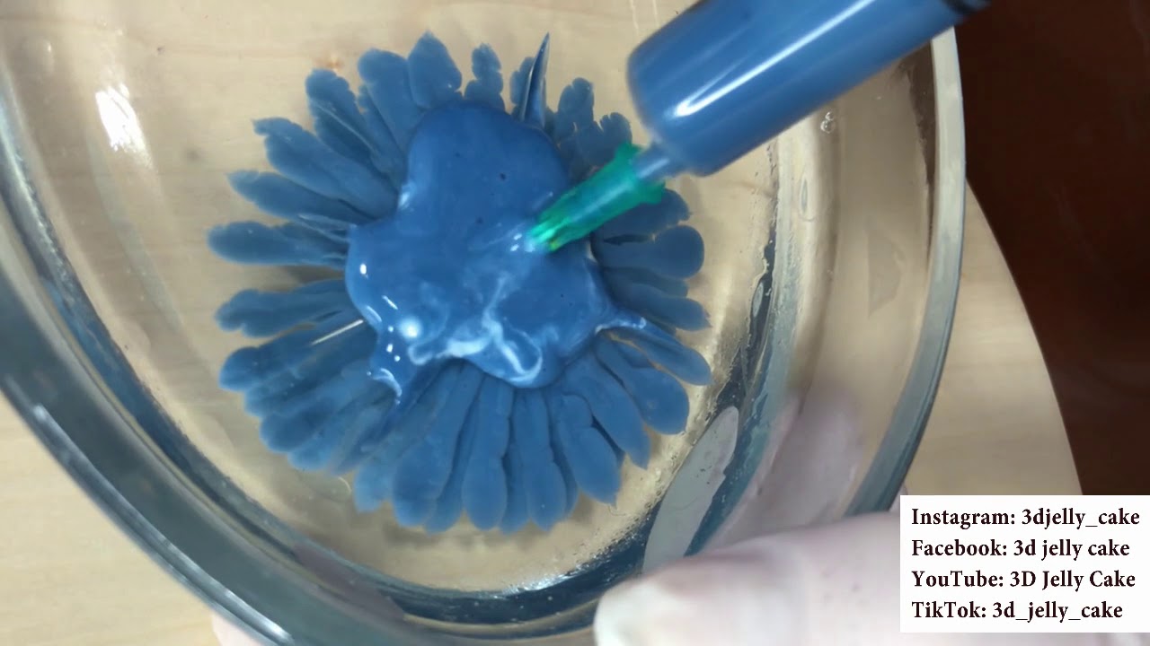3D Jelly Cake tutorial how to do without tools only syringe, pastel de gelatina 3d, 3D želė torta