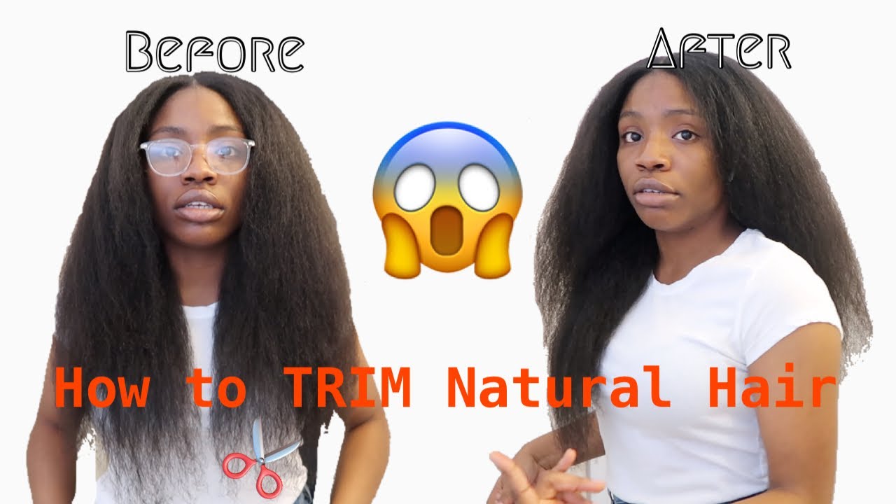 How to Trim LONG NATURAL HAIR AT HOME | Type 4 Hair | For Long & Healthy Hair| Trimming Split Ends
