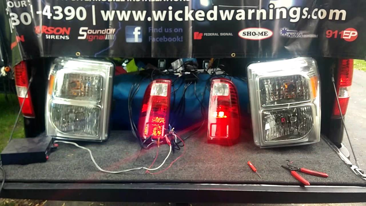 LED HAW DEMO 16 STROBES IN SUPERDUTY www.WickedWarnings.com