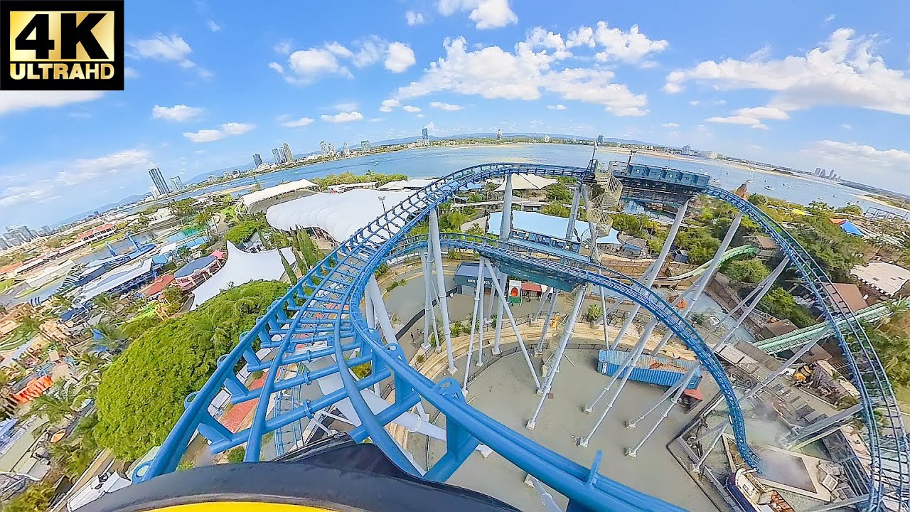 Storm Coaster - Seaworld Australia - Onride - 4k - Wide Angle