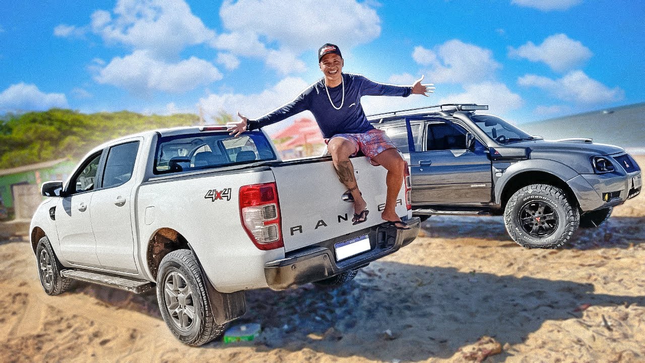 FUI PARA PRAIA COM A MINHA RANGER 4X4 / ATOLEI A CAMINHONETE!