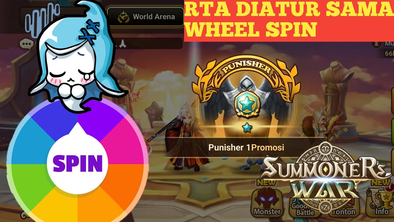 MAIN RTA DIATUR SAMA WHEEL SPIN - JADI SAMSAK DI P1 - SUMMONERS WAR: SKY ARENA INDONESIA