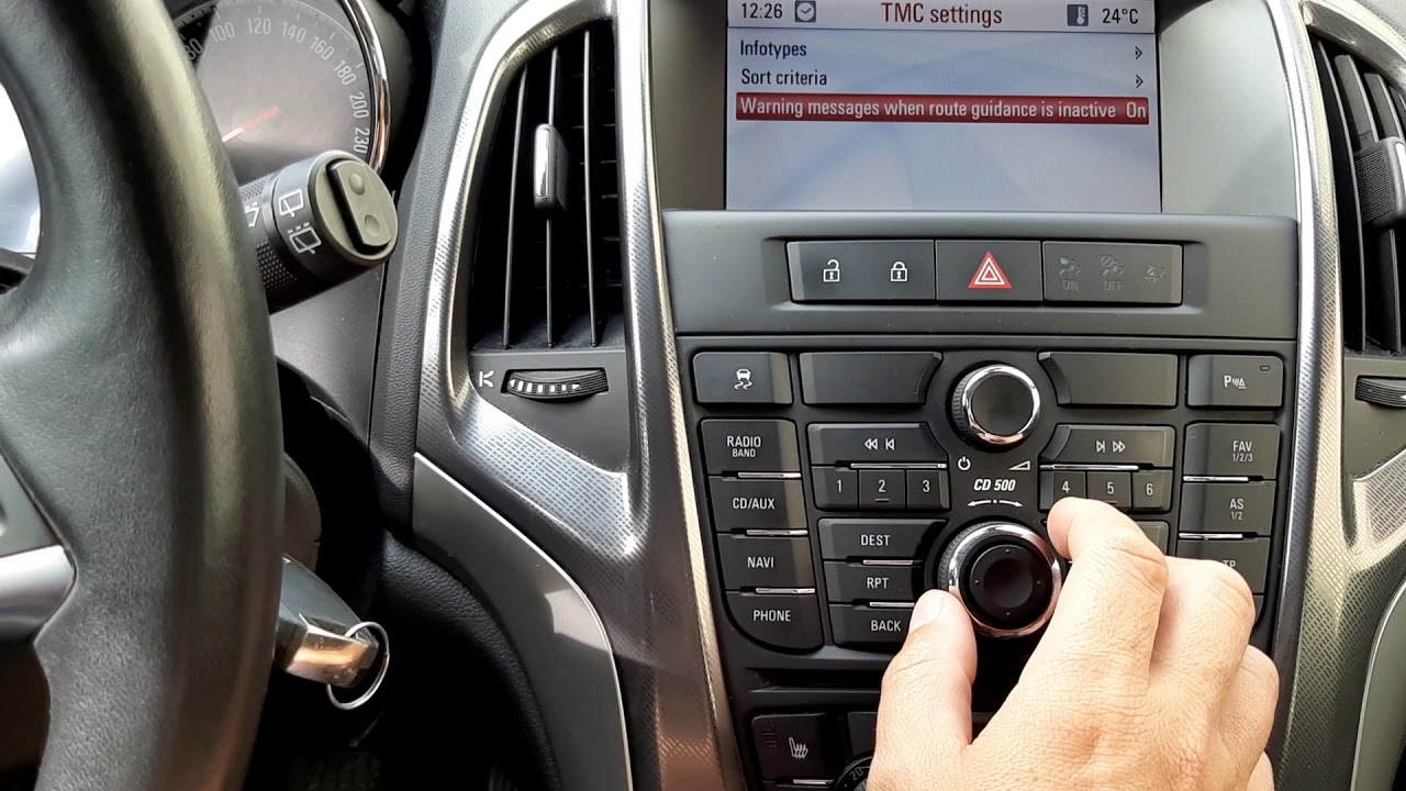 Opel Astra J  CD500 Navigation Menu