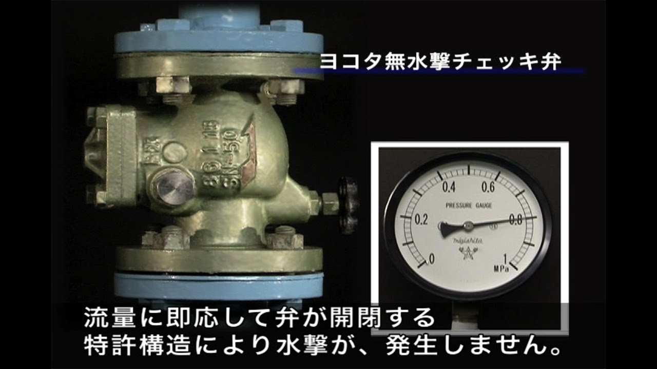 ウォーターハンマーを防止する無水撃チェッキ弁 (Non-Water Hammer Check Valve)
