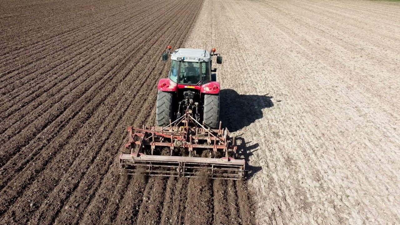Préparation de semis avec le Massey Ferguson 6480.
