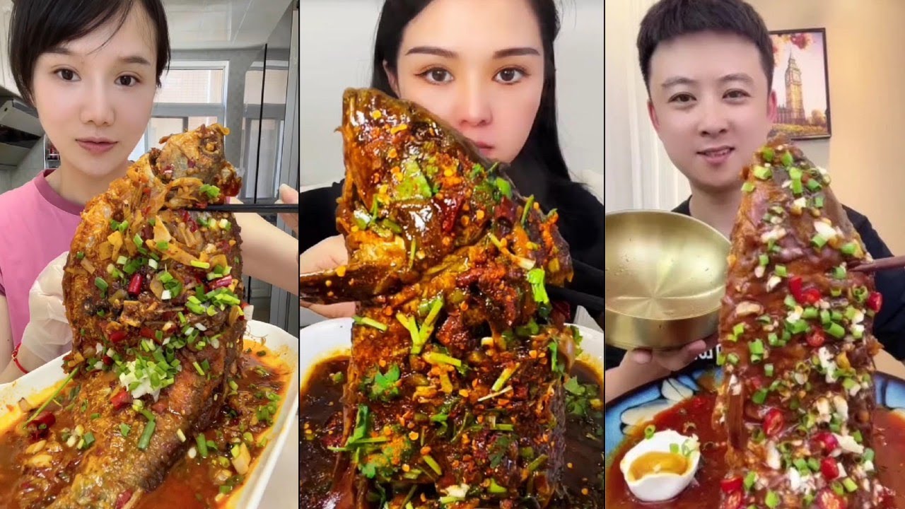 Chinese Mukbang Food Eating Show | God eats fish, Spicy Braised Fish #358
