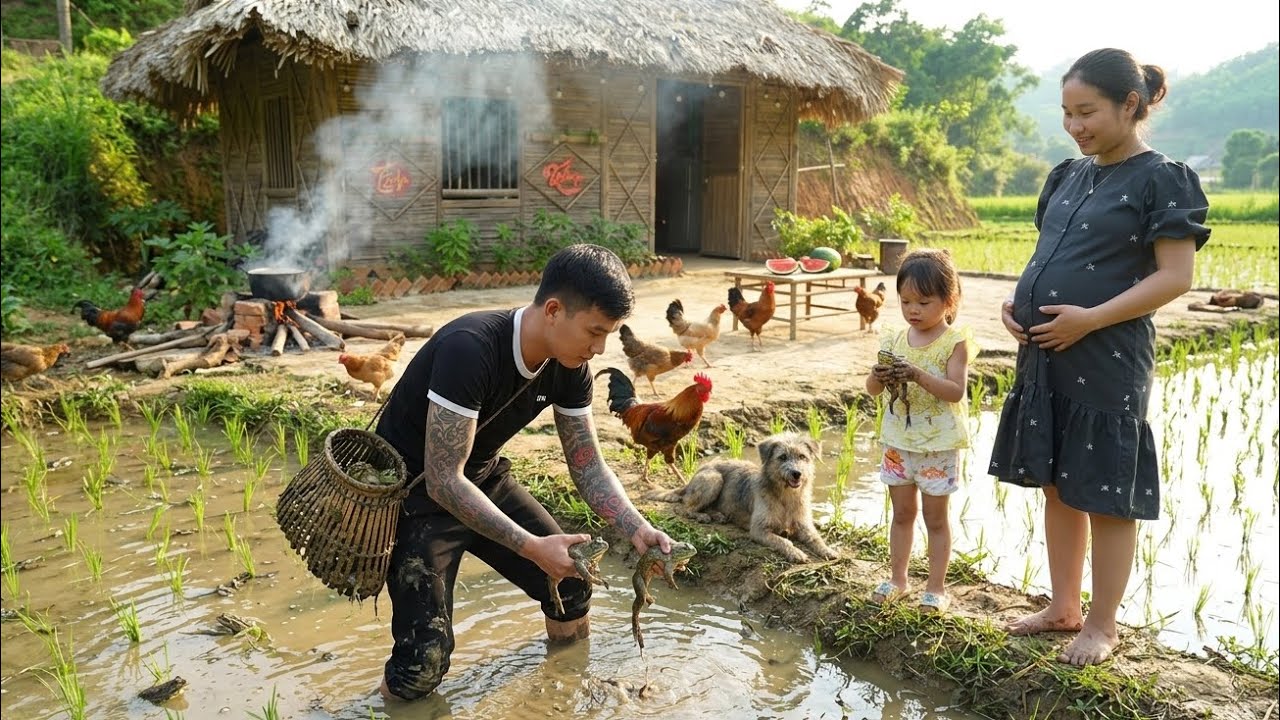 Day 35: Simple country life &ndash; Catching field frogs, cooking, and enjoying a peaceful life.