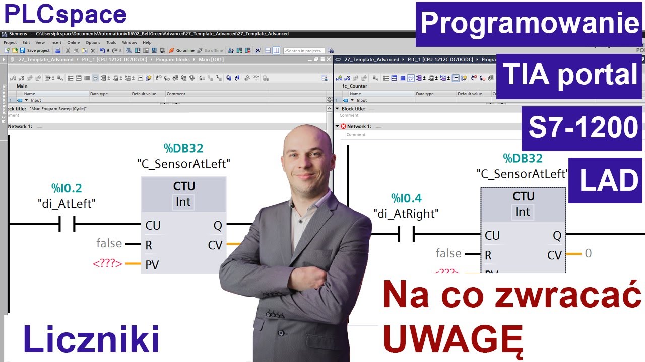 Licznik - Na co zwracać UWAGĘ - Kurs programowania PLC Siemens S7-1200 - TIA Portal - LAD