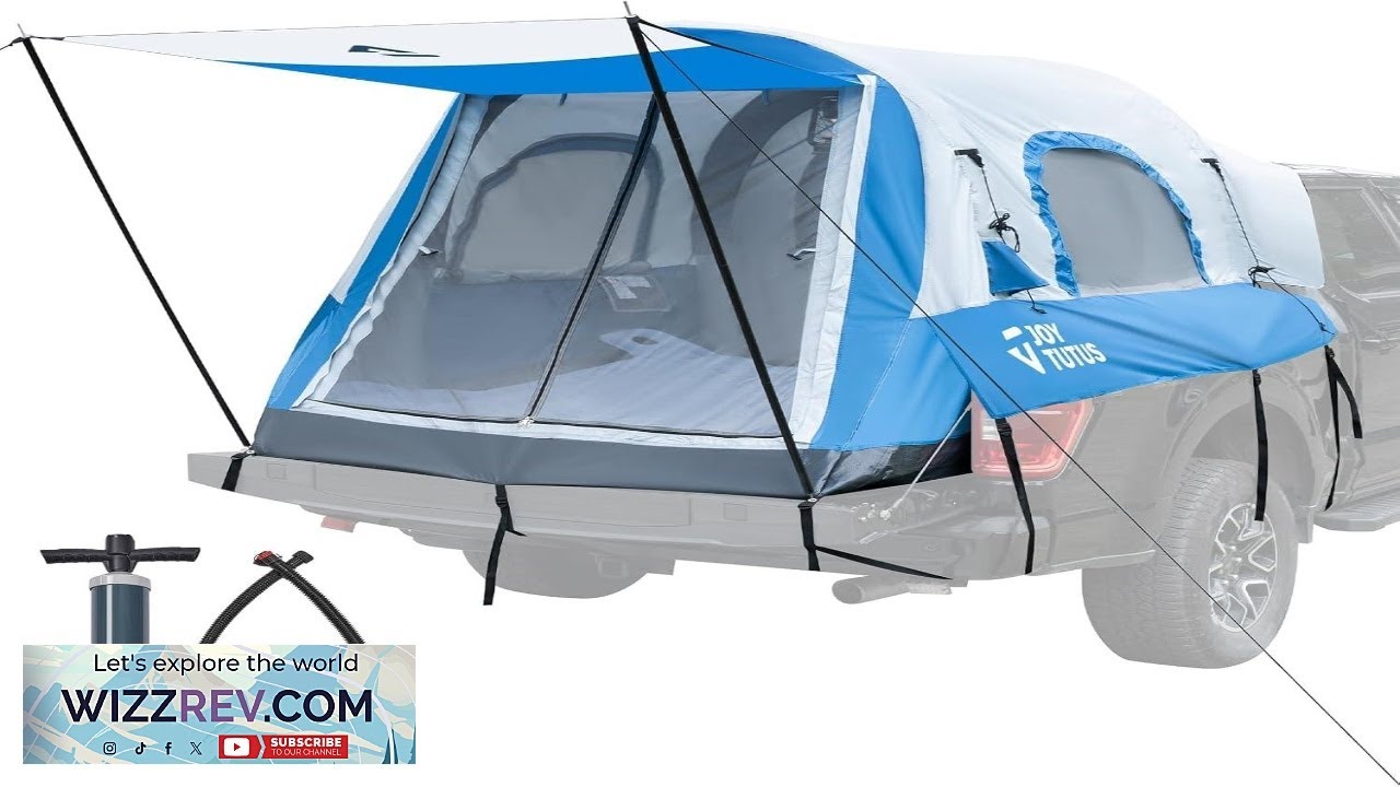JOYTUTUS Inflatable Truck Bed Tent 5.5 6.5FT with Awning Includes Air Pump