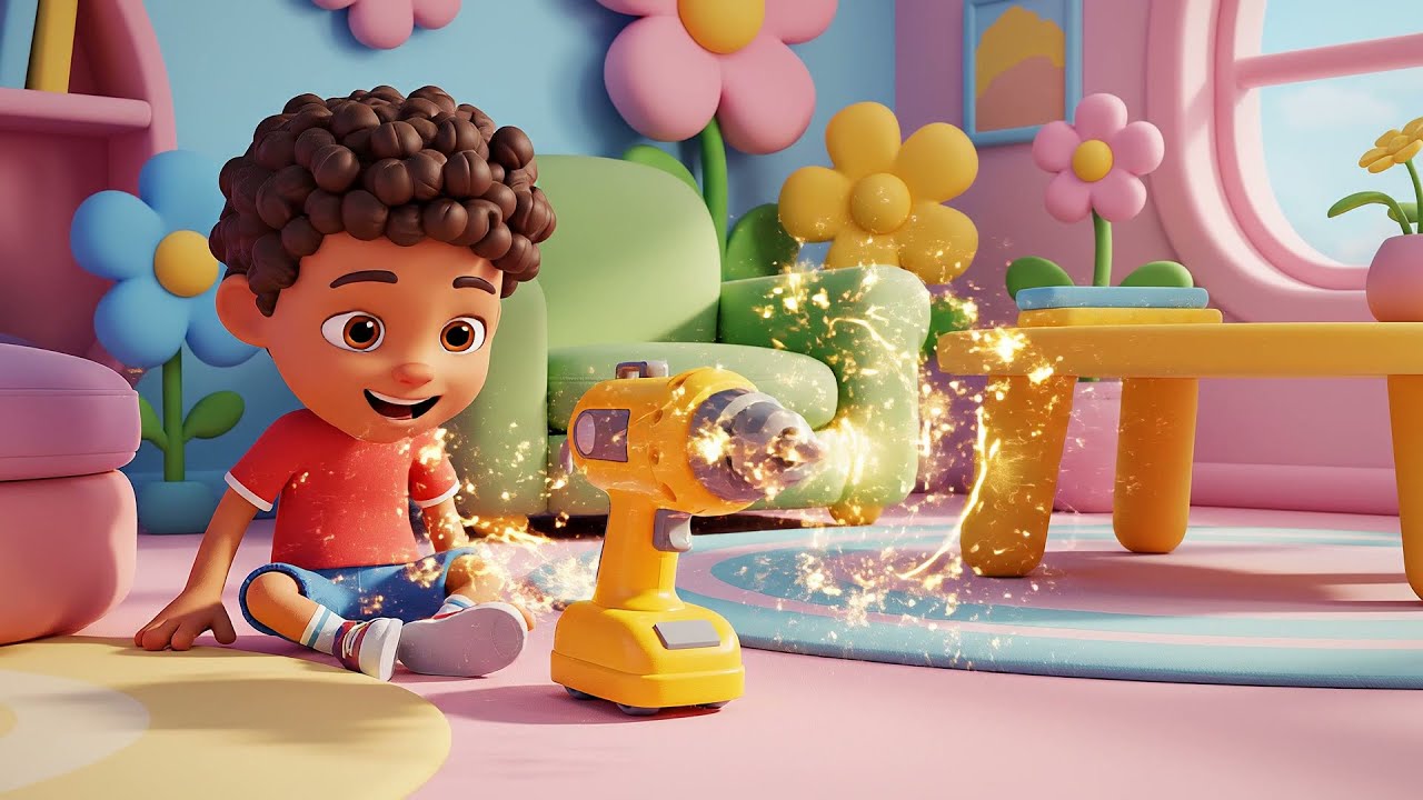Tres pequeños taladros de juguete Buzz Bu | Canciones Infantiles y Rimas para Niños