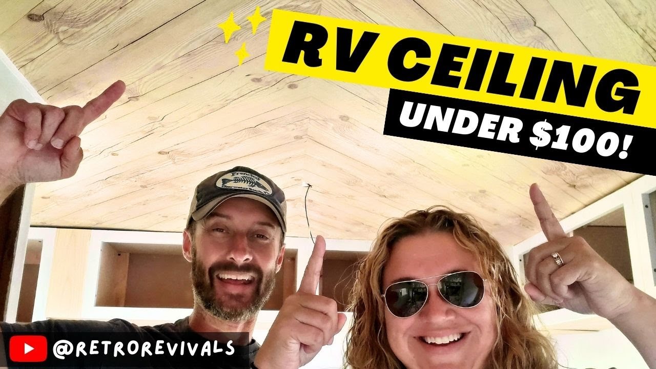 $100 Wood Ceiling Makeover in Retro RV - Amazing Transformation!  Master Cylinder Replacement