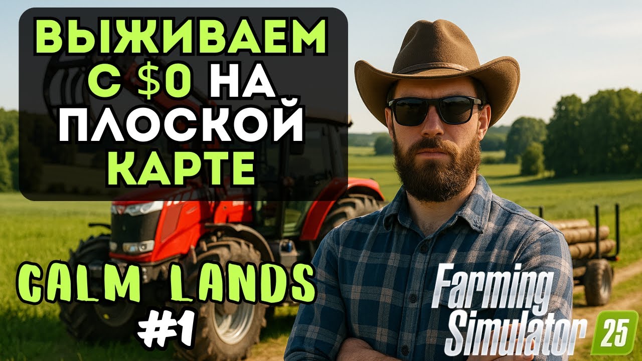 ВЫЖИВАЕМ С $0 НА ПЛОСКОЙ КАРТЕ | FARMING SIMULATOR 25 | ВЫЖИВАЧ | CALM LANDS №1