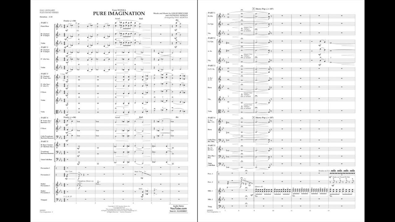 Pure Imagination from Willy Wonka | Uplifting Band Score arr. Paul Murtha