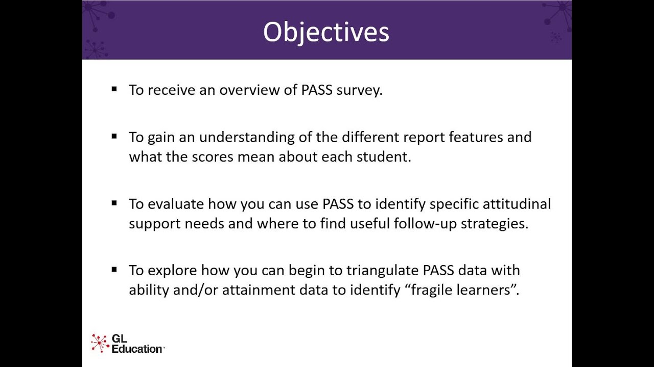 An introduction to the Pupil Attitudes to Self and School (PASS) survey