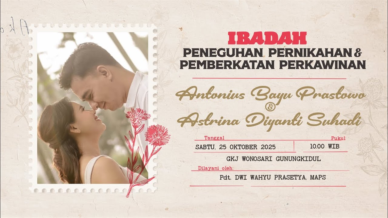 Ibadah Peneguhan Pernikahan dan Pemberkatan Perkawinan Astrid & Bayu - 25 Oktober 2025 GKJ Wonosari