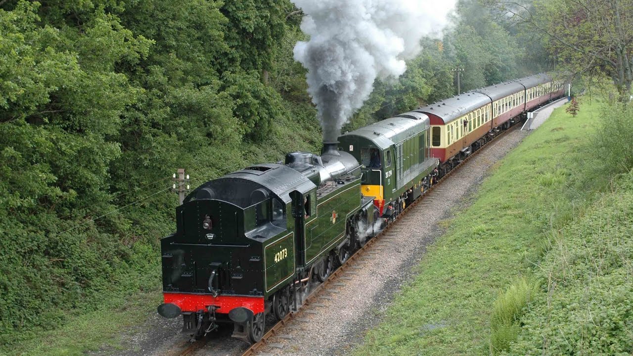 LMS FAIRBURN CLASS 4MT 2-6-4T 42073 AT WORK ON THE LAKESIDE & HAVERTHWAITE RAILWAY - May 2007